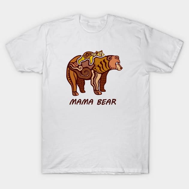 Mama Bear Artistic Design in Color T-Shirt by Krapka Designs